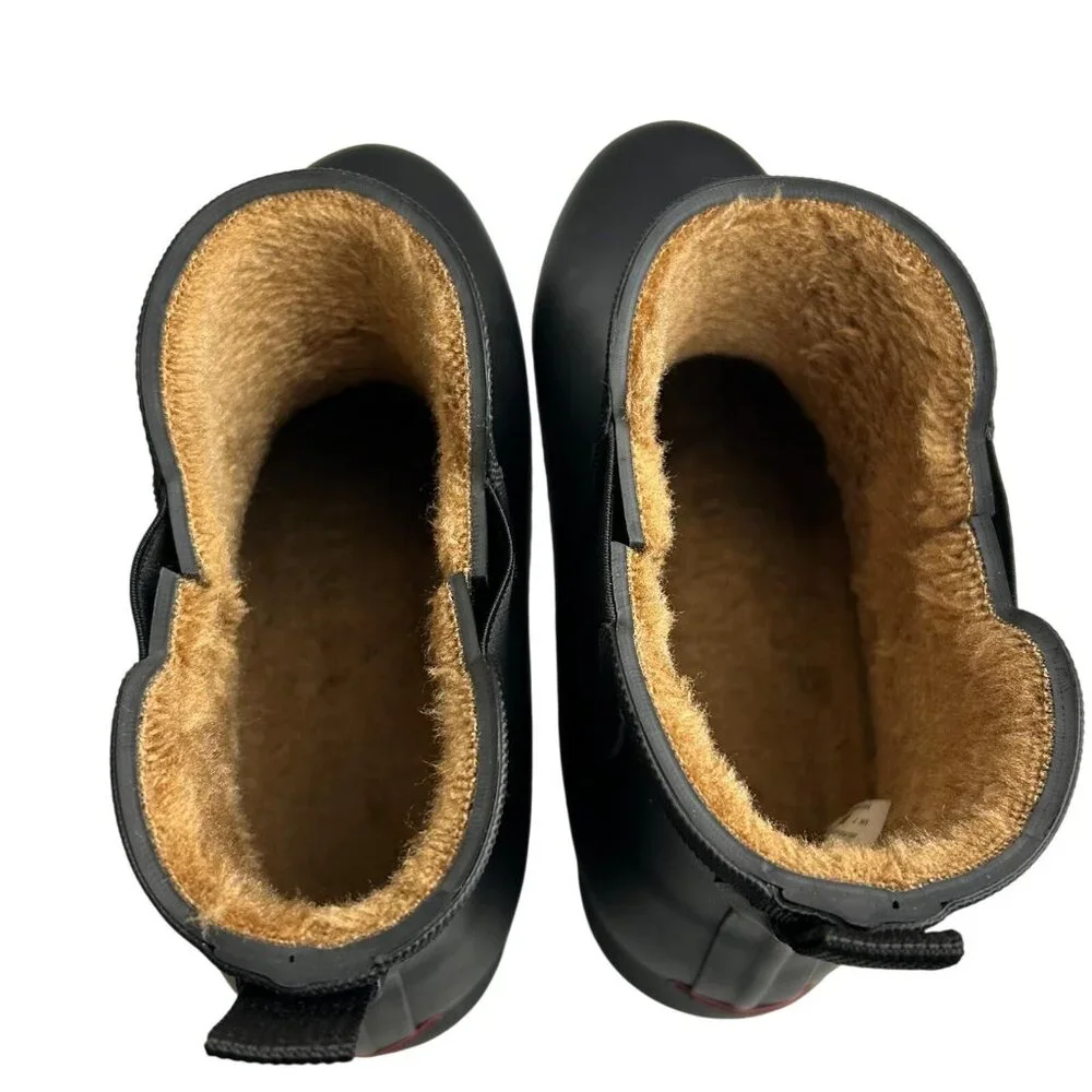 Chooka Womens 9 Waterproof Chelsea Bootie Plush Lined, Slip-On Rain Ankle Boots